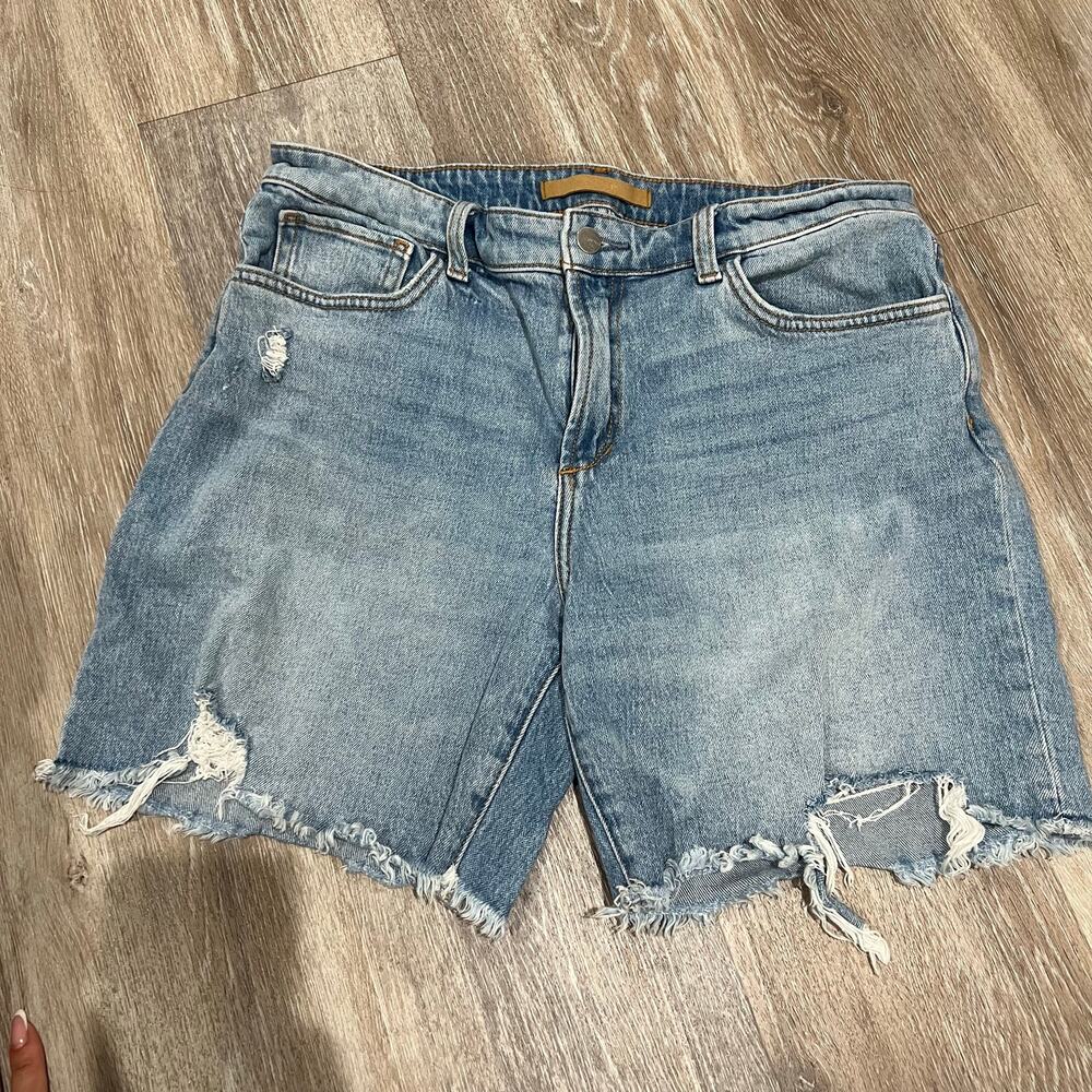 Joe's Blue Denim Distressed Shorts The Lara Bermuda Size 31